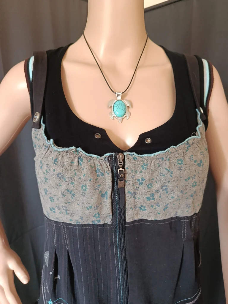 Asymmetrische jurk. Blauw, zwart, maat 38 – photo 5